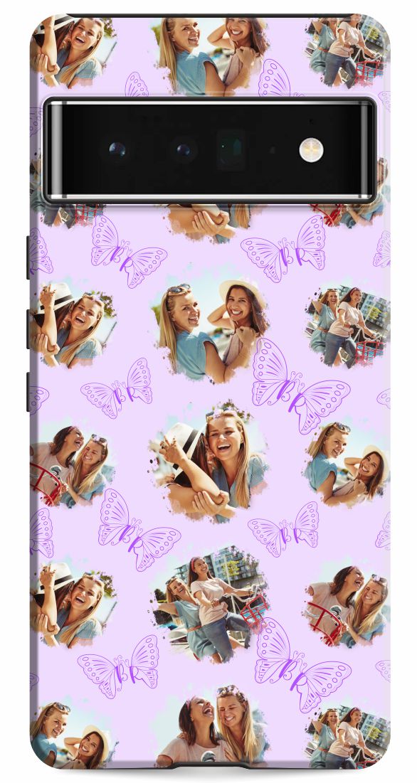 Open image in slideshow, Google Pixel 6 Pro Case Butterfly Monogram Watercolor Pattern Photo Album
