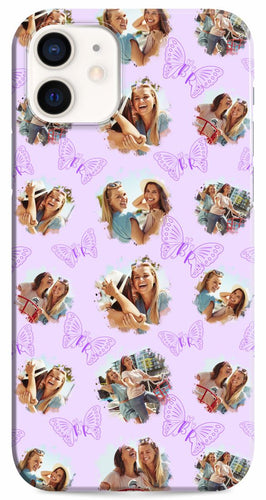 iPhone 12 Case Butterfly Monogram Watercolor Pattern Photo Album