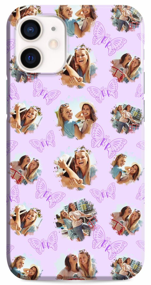 Open image in slideshow, iPhone 12 Mini Case Butterfly Monogram Watercolor Pattern Photo Album
