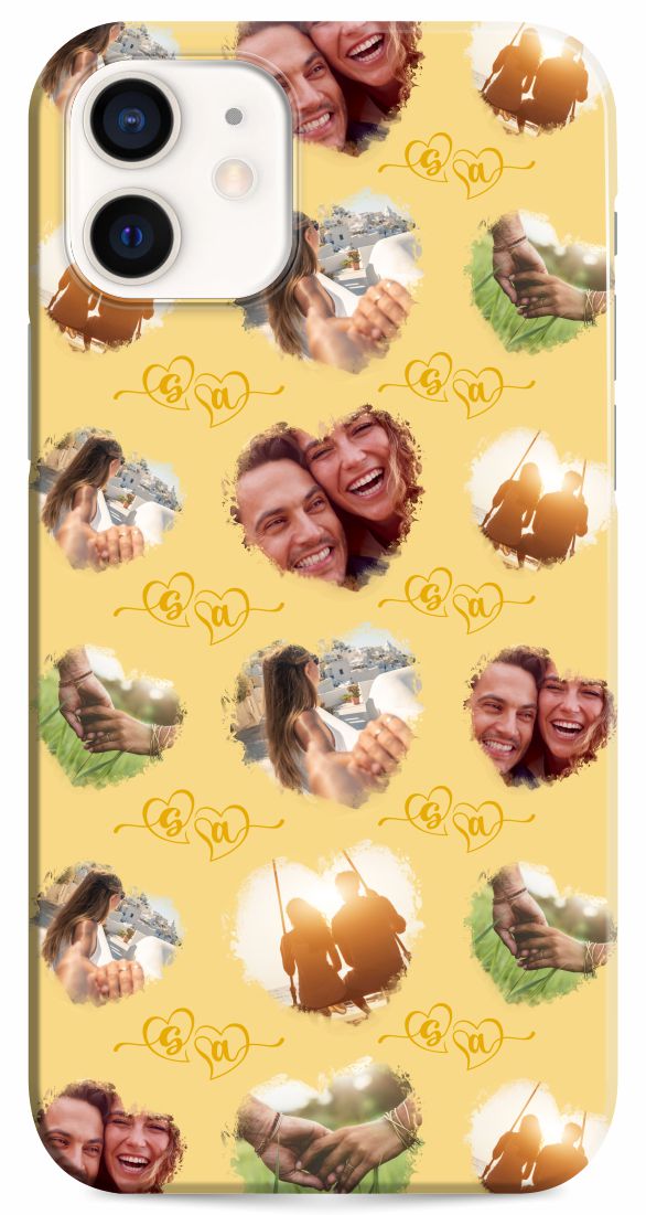 Open image in slideshow, iPhone 12 Case Love Monogram Watercolor Pattern Photo Album
