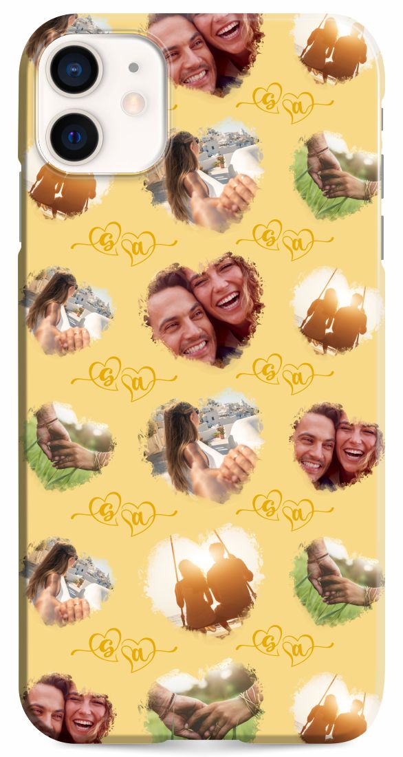 Open image in slideshow, iPhone 11 Case Love Monogram Watercolor Pattern Photo Album
