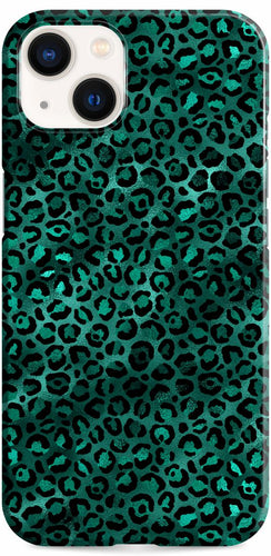 iPhone 13 Case Teal Leopard Design Set