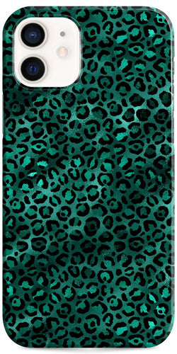 iPhone 12 Case Teal Leopard Design Set