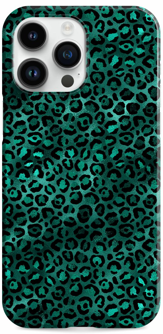 Open image in slideshow, iPhone 14 Pro Max Case Teal Leopard Design Set
